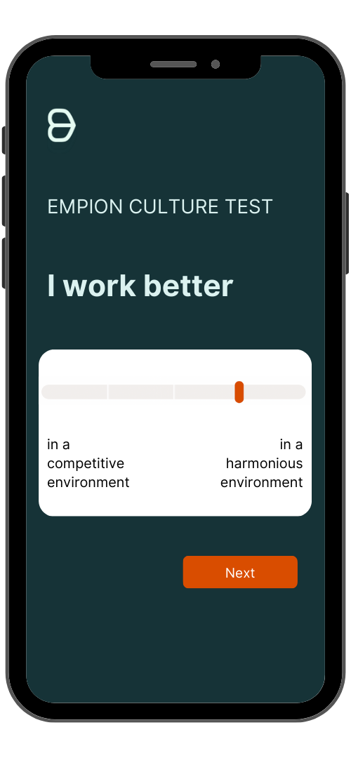 Sample question from the Empion Culture Test: problem solving at work